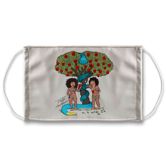 adam and eve garden of sin Sublimation Face Mask